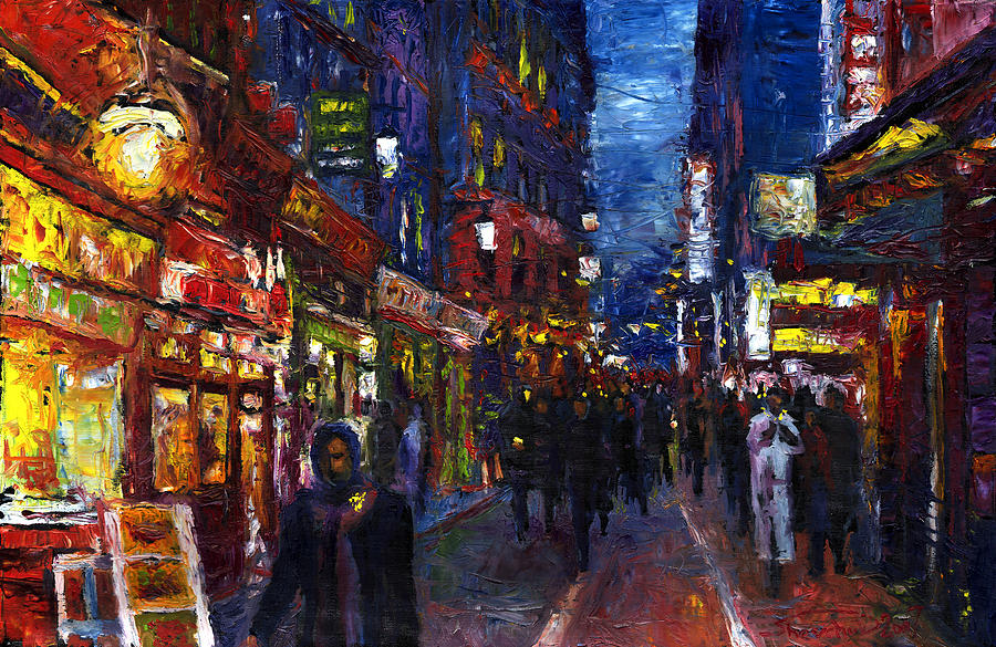 900x585 Paris Quartier Latin 01 Painting By Yuriy Shevchuk - Latin Painting