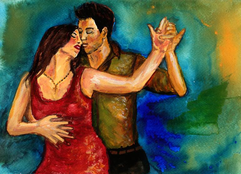 770x558 Saatchi Art Latin Dancers Painting By Stephanie Clarkson - Latin Painting
