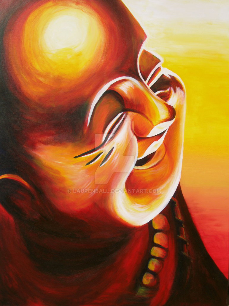 772x1034 Laughing Buddha By Laurenball - Laughing Buddha Painting