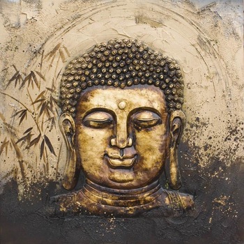 350x350 3d Buddha Abstract Oil Painting On Canvas - Laughing Buddha Painting