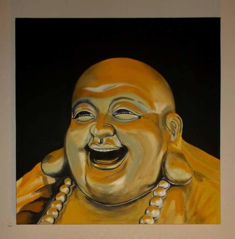 770x784 Saatchi Art Laughing Buddha Painting By Alastair Burr - Laughing Buddha Painting