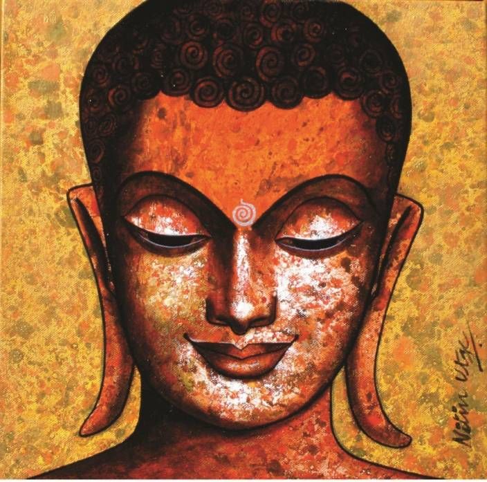 704x697 Laughing Buddha The Super Power Nitin021 Medium Original - Laughing Buddha Painting