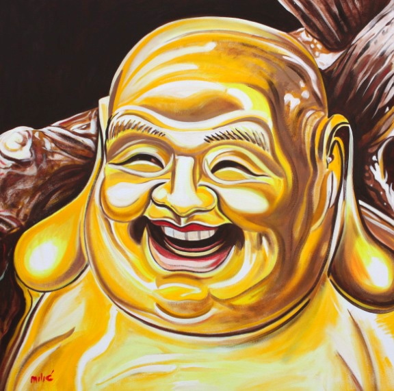 576x571 Best 109 Buddha Art By Dragoslav Milic Images On Art - Laughing Buddha Painting