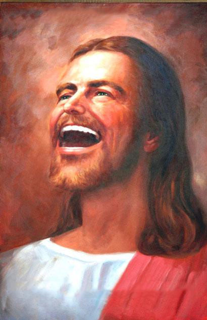 410x634 Jesus Laughing Image - Laughing Christ Painting
