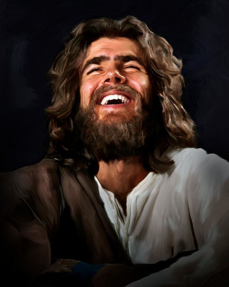 Laughing Jesus Painting at PaintingValley.com | Explore collection of ...