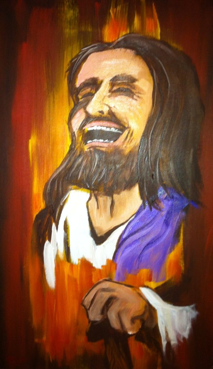 Laughing Jesus Painting At PaintingValley Com Explore Collection Of Laughing Jesus Painting