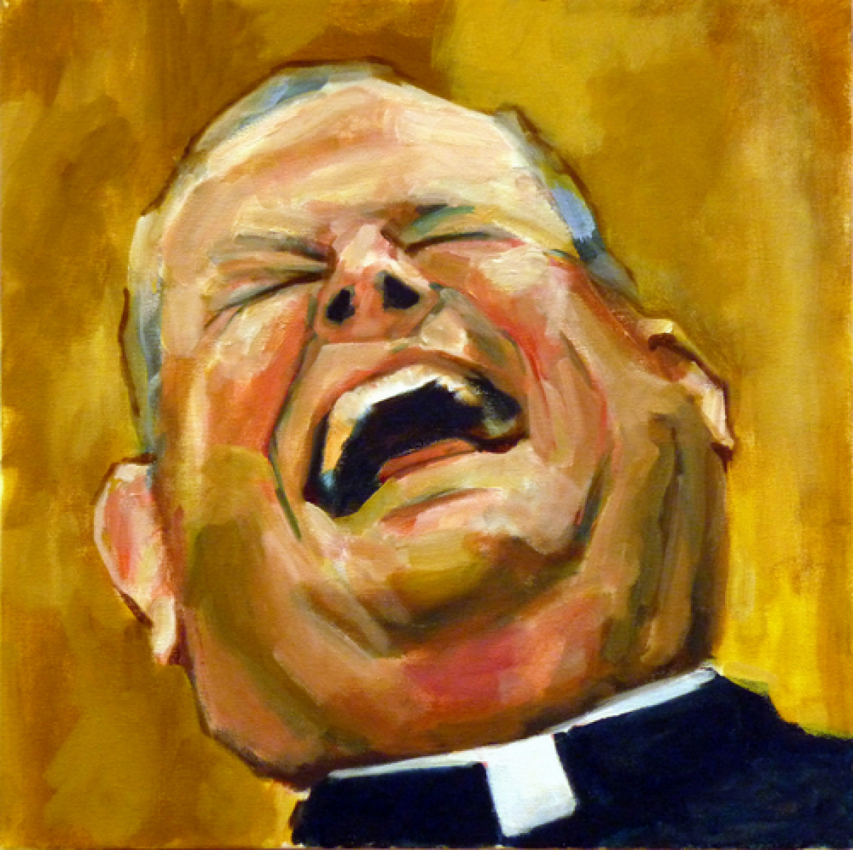 1200x1195 Painting Laughing Priest (Original Art By Amanda Mccutcheon) - Laughing Painting