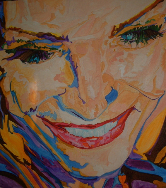 567x640 Shannon Russell Artwork Laughing Original Painting Oil - Laughing Painting