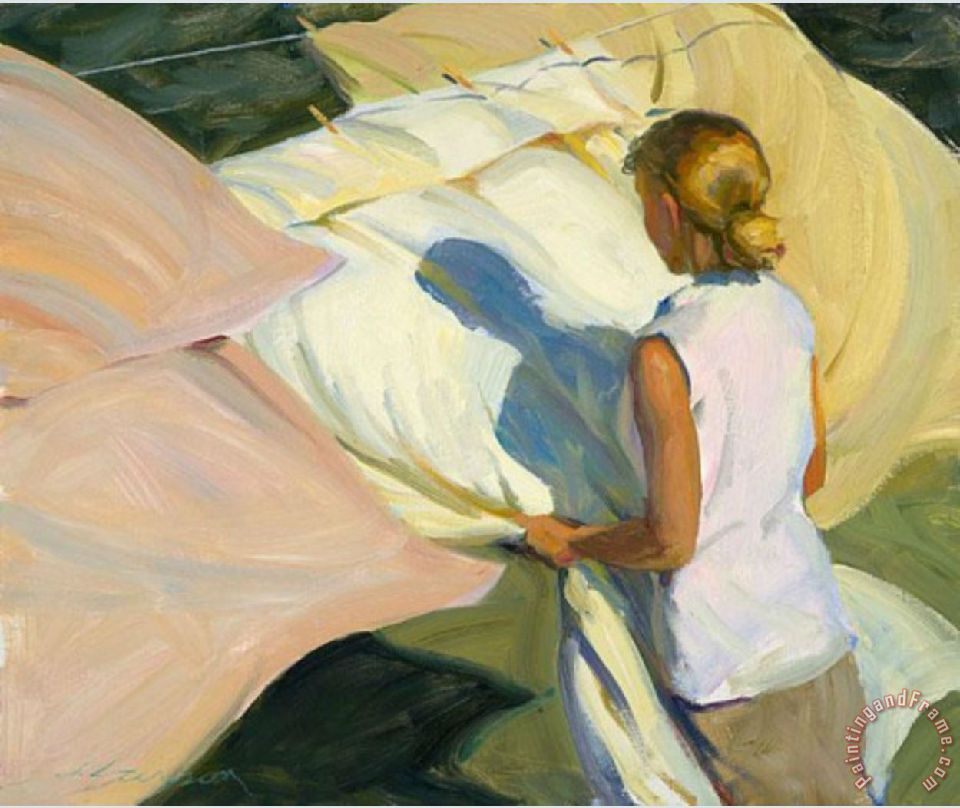 960x808 2017 New Woman With Laundry Painting - Laundry Painting