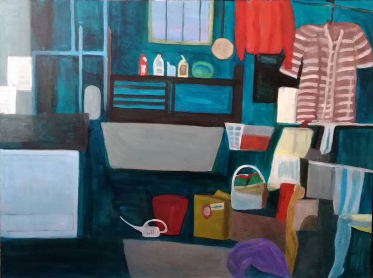 770x573 Saatchi Art Laundry Room Painting By Eszter - Laundry Painting