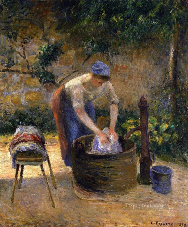 777x936 The Laundry Woman 1879 Camille Pissarro Painting In Oil For Sale - Laundry Painting