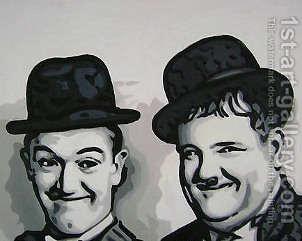 434x346 Laurel And Hardy Comedy Pop Art Reproduction 1st Art Gallery - Laurel And Hardy Painting