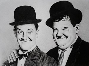 Laurel And Hardy Painting at PaintingValley.com | Explore collection of ...