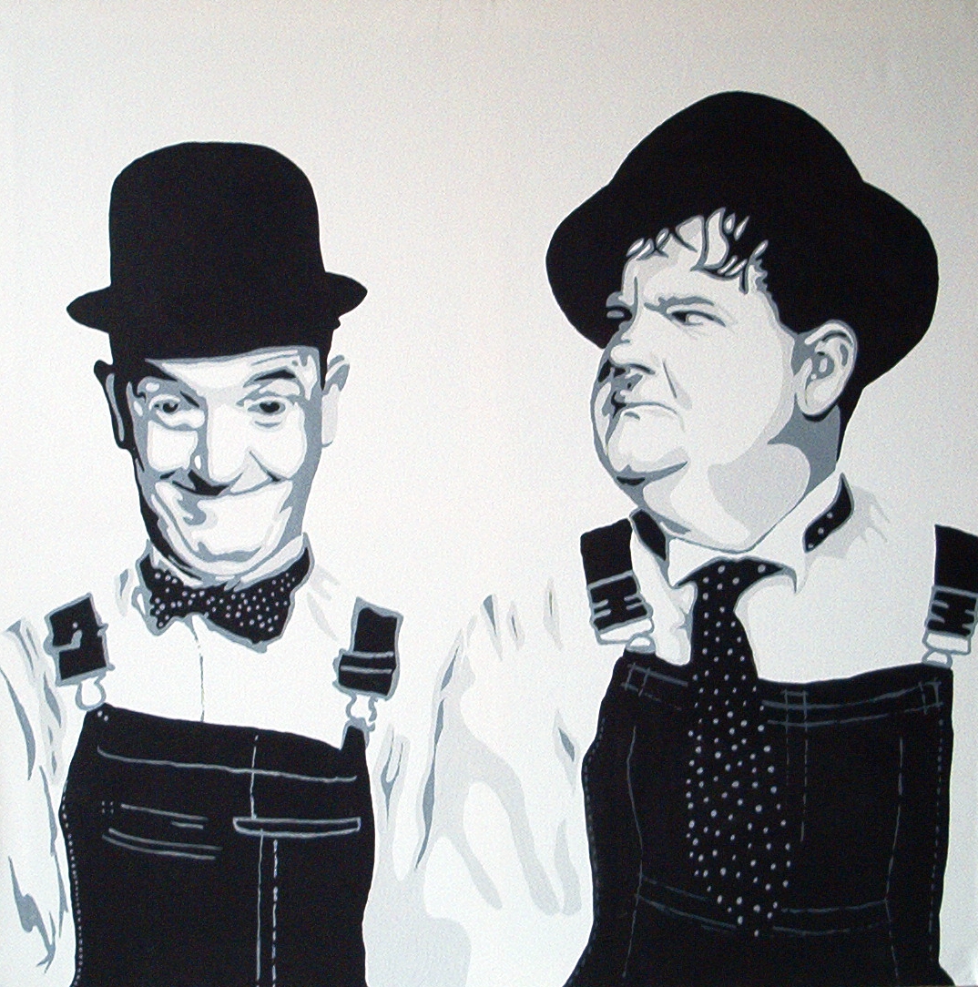 1074x1084 Laurel And Hardy - Laurel And Hardy Painting