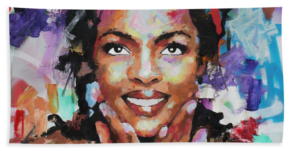 967x500 Lauryn Hill Beach Towel For Sale By Richard Day - Lauryn Hill Painting