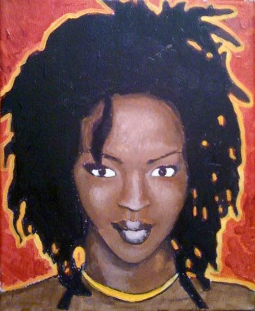 500x609 Lauryn Hill Painting Painting By Sam Miller - Lauryn Hill Painting