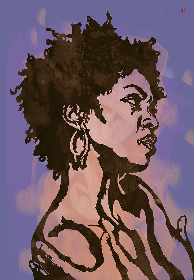 624x900 Lauryn Hill Pop Stylised Art Sketch Poster Drawing By Kim Wang - Lauryn Hill Painting