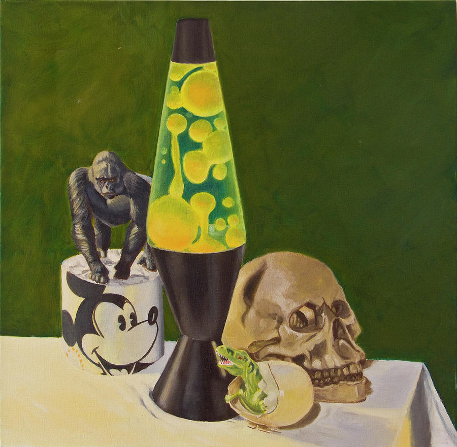 900x881 Lava Lamp Still Life Painting By Ken Bruzenak - Lava Lamp Painting