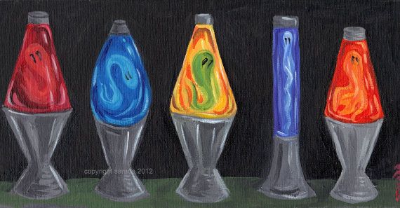 570x297 Psychedelic Ghost Lava Lamp Gothic Art Haunted Hippie Original - Lava Lamp Painting
