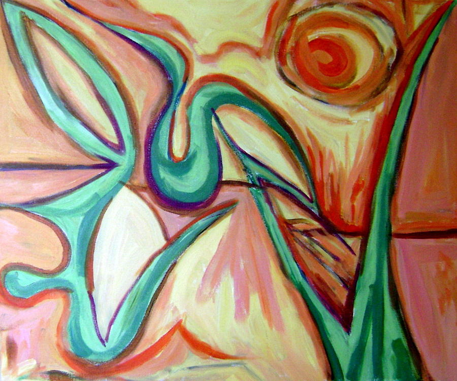 900x752 She Loved Her Lava Lamp Painting By Patrick Harris - Lava Lamp Painting