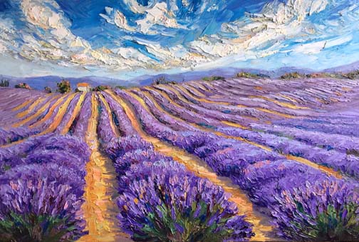 Lavender Field Oil Painting at PaintingValley.com | Explore collection ...