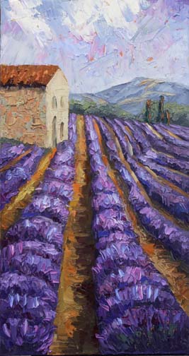 267x504 Niki Gulley Lavender Field Painting - Lavender Field Oil Painting