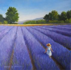236x232 Off The Beaten Path - Lavender Field Oil Painting
