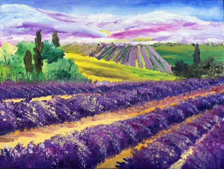 Lavender Field Painting at PaintingValley.com | Explore collection of ...