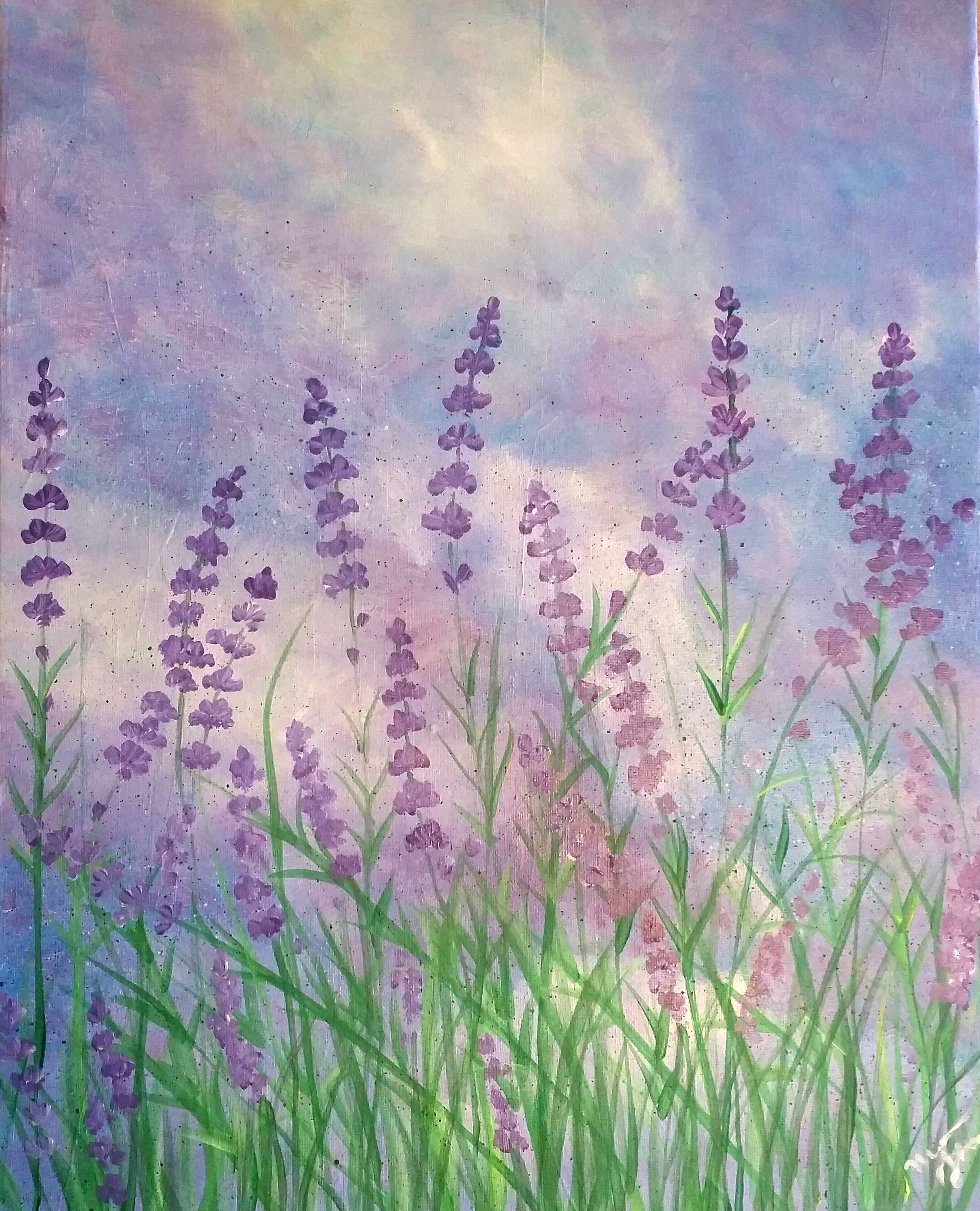 2713x3352 Lavender Bouquet Painting - Lavender Field Painting