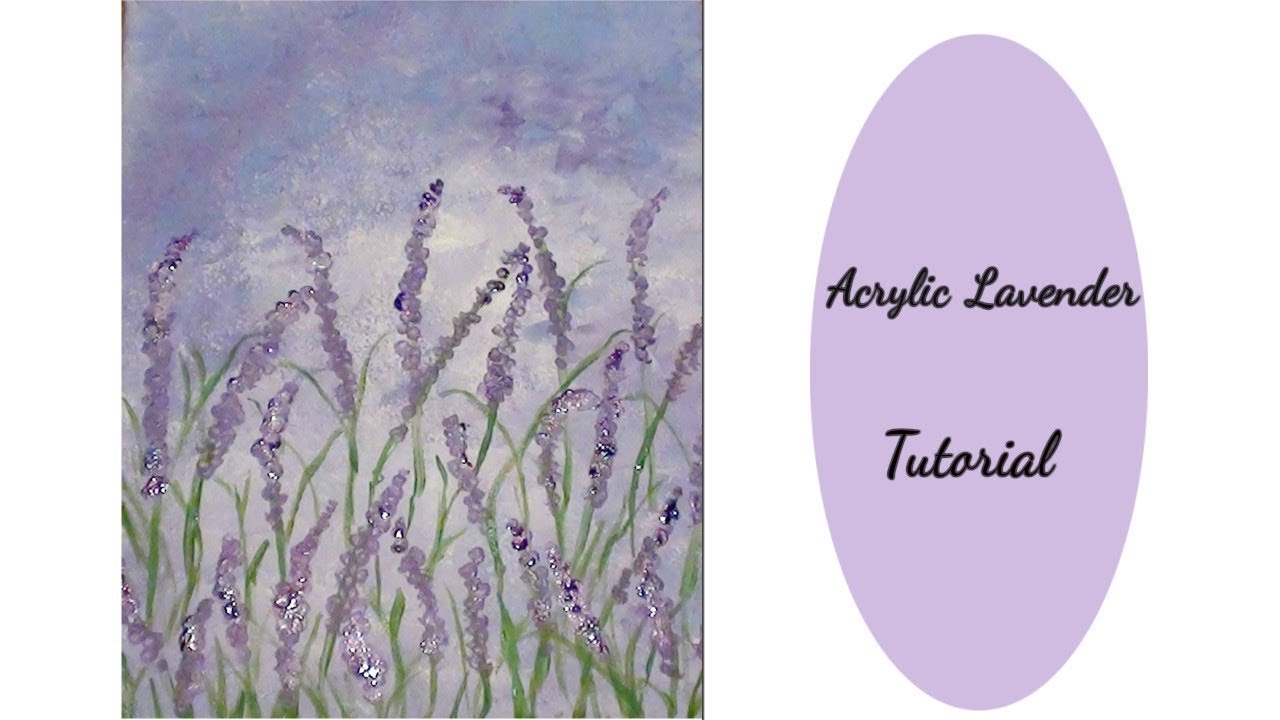 1280x720 Cotton Swab Acrylic Lavender Flower Painting Tutorial - Lavender Flower Painting