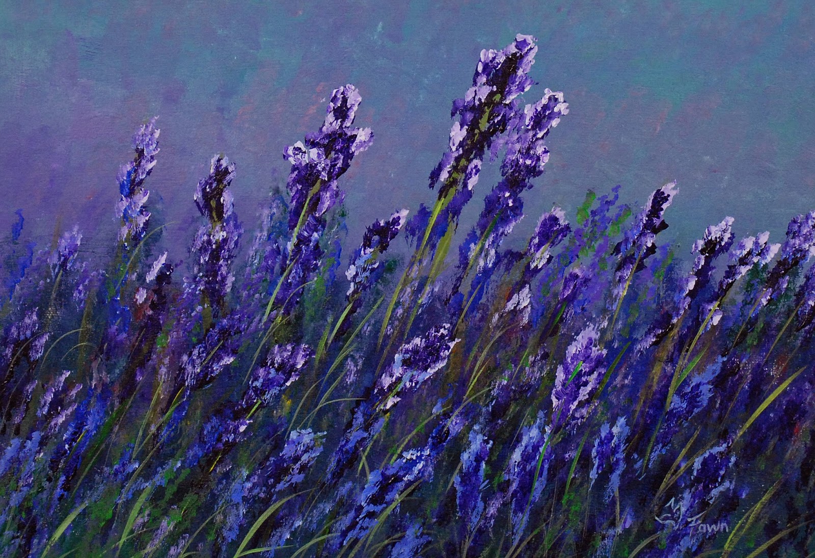 1600x1095 Fawn's Paintings Lavender, Flowers, Demonstration Painting - Lavender Flower Painting