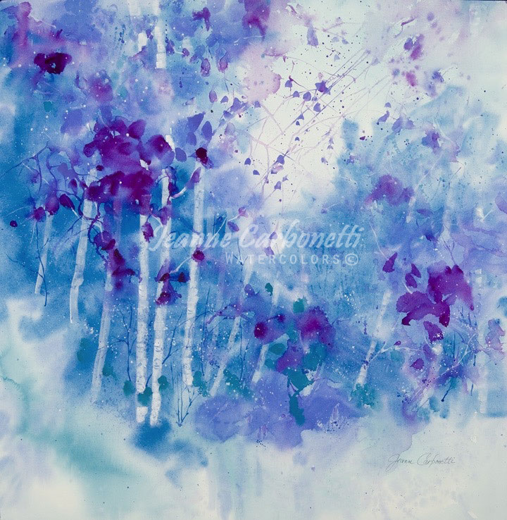 720x738 Lavender Mist Presentation Sized Original Watercolor Painting - Lavender Mist Painting