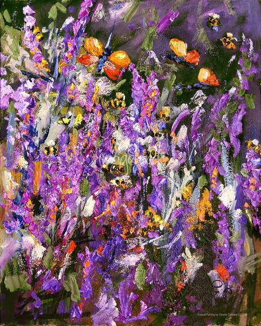 520x650 Provence Lavender Amp Bees Oil Painting By Ginette Callaway - Lavender Painting