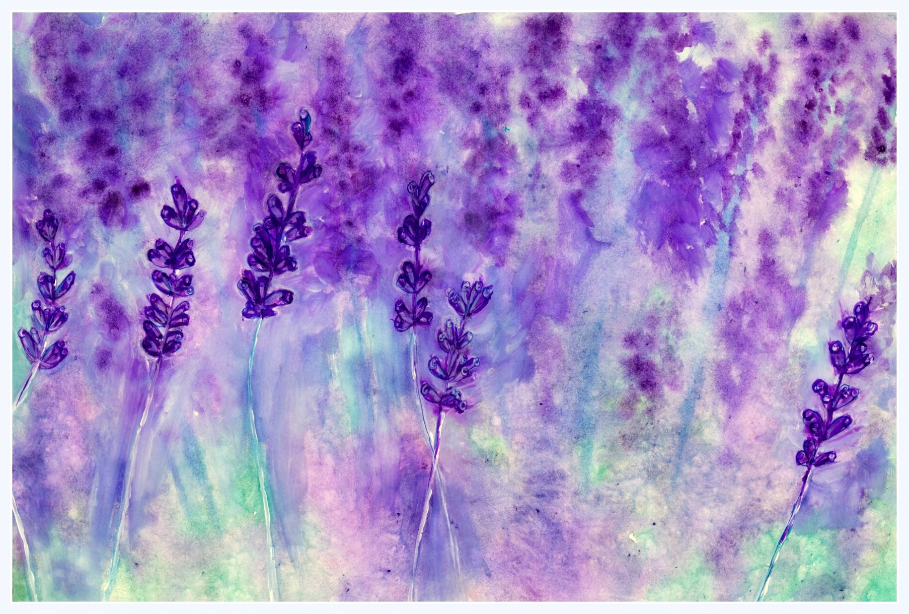 1830x1237 Watercolor Painting - Lavender Painting