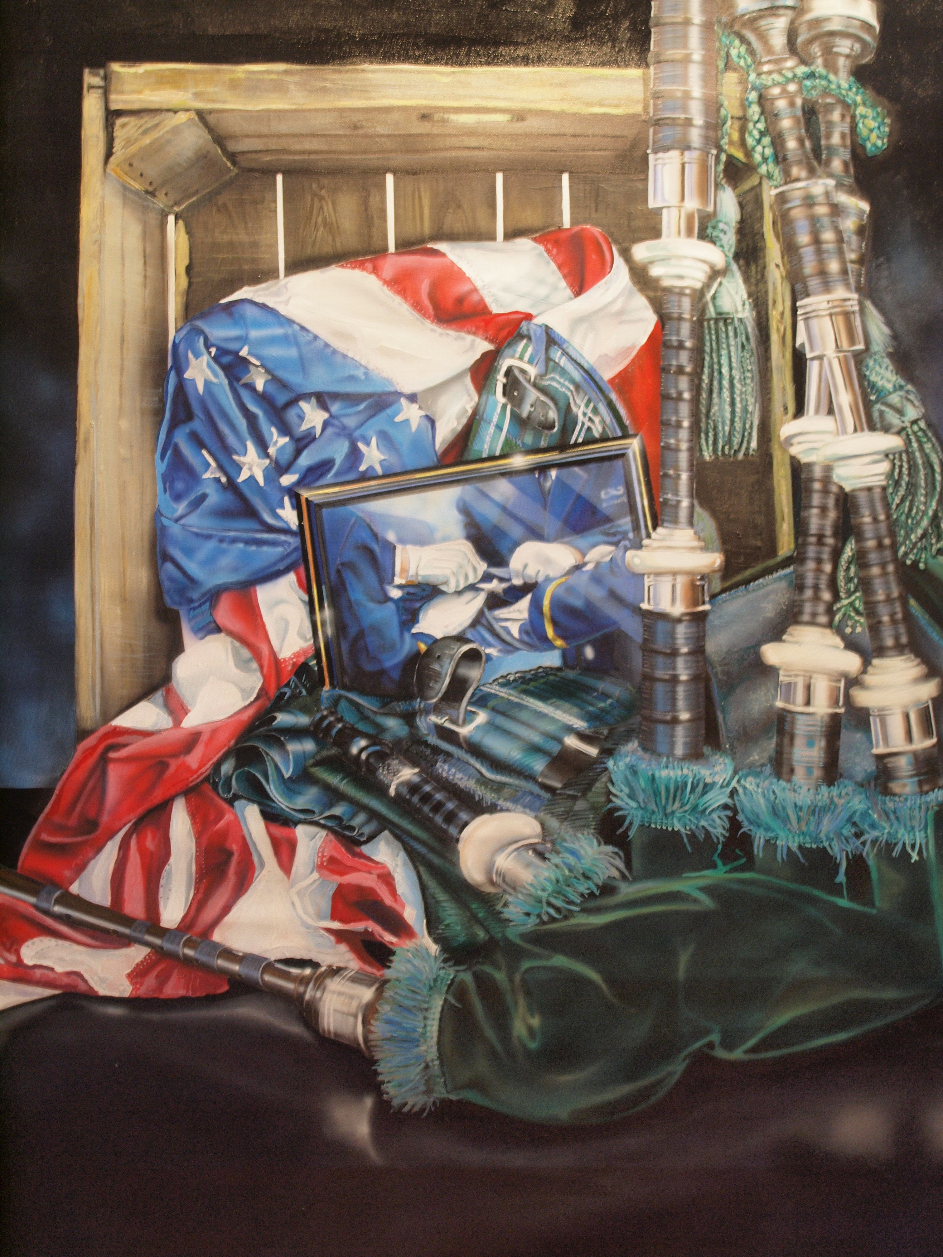 3024x4032 Pipes And Drum Painting For 2015 Police Week.national Law - Law Enforcement Painting