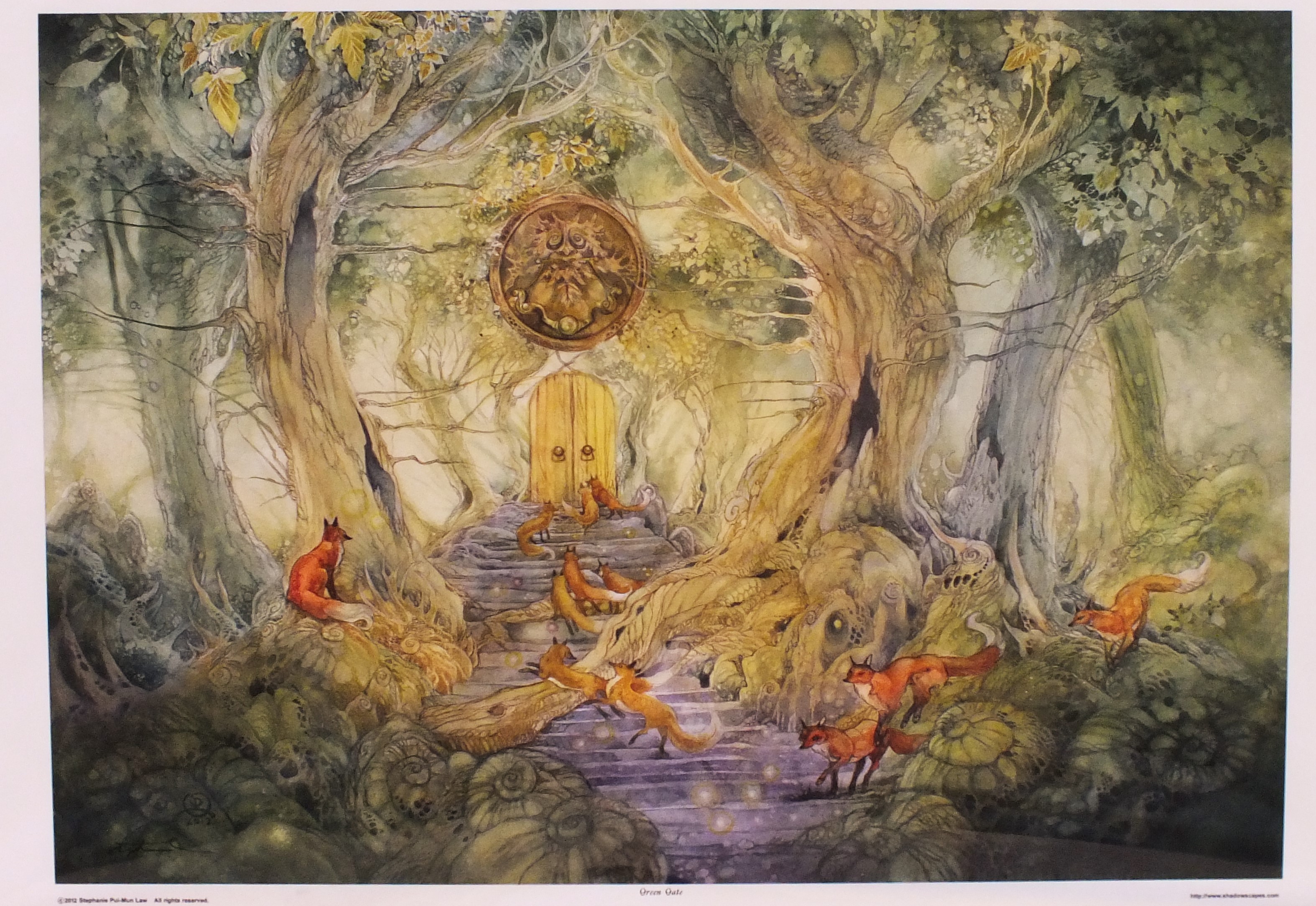 3148x2170 Green Gate Art Print From Watercolor Painting By Stephanie Law - Law Painting