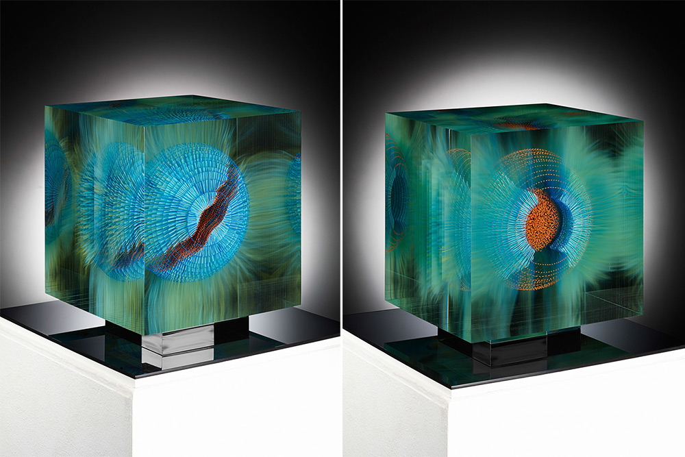 1000x667 Optical Float Paintings Suspended In Layers Of Glass By Wilfried - Layered Glass Painting