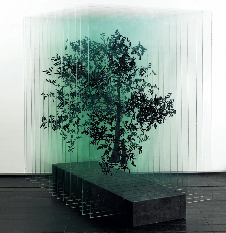 721x743 Artist Creates Tree Sculptures With Layered Glass Lost In Internet - Layered Glass Painting