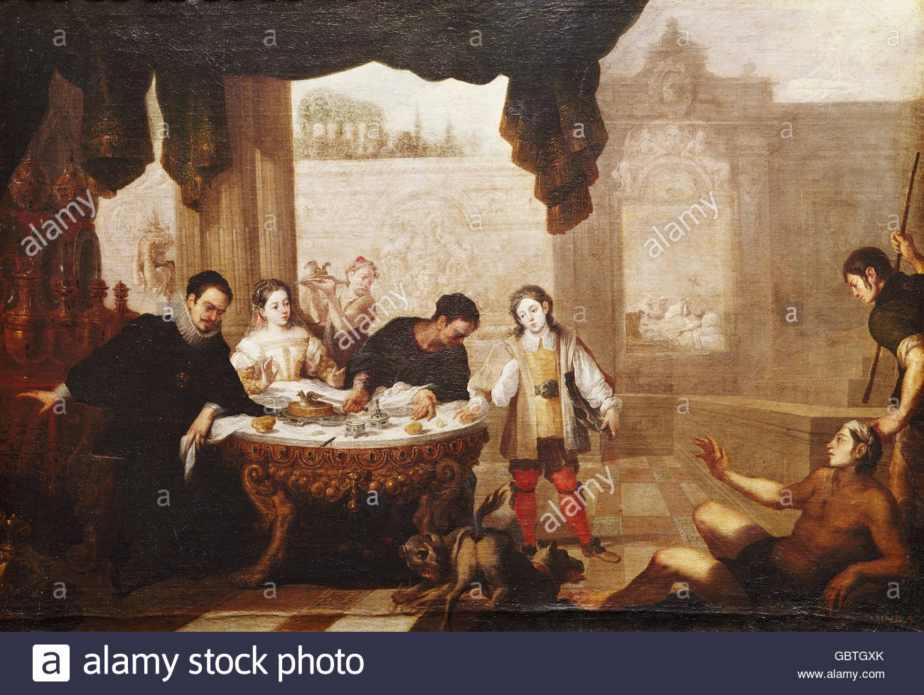 1300x978 Fine Arts, Sevilla, Juan De (1643 - Lazarus And The Rich Man Painting