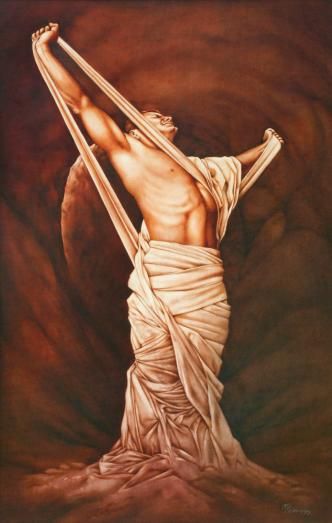 332x523 Lazarus Come Forth Oil Painting On Board, 1998 Men Of The Bible - Lazarus Come Forth Painting