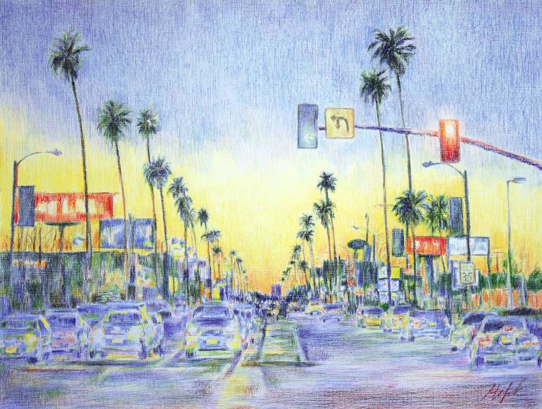 770x581 Saatchi Art Evening City Painting By L C - Lc Painting