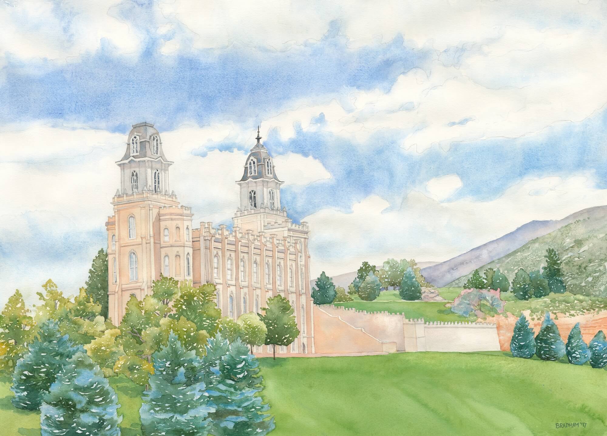 2000x1435 Manti Lds Temple - Lds Temple Painting