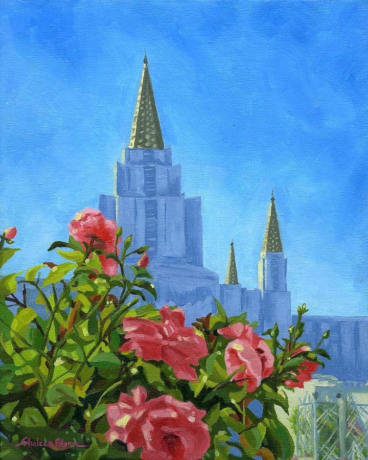 720x900 Oakland California Lds Temple Painting By Shalece Elynne - Lds Temple Painting