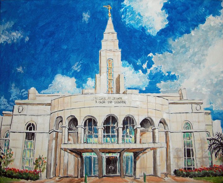 720x592 Recife Brazil Lds Temple - Lds Temple Painting