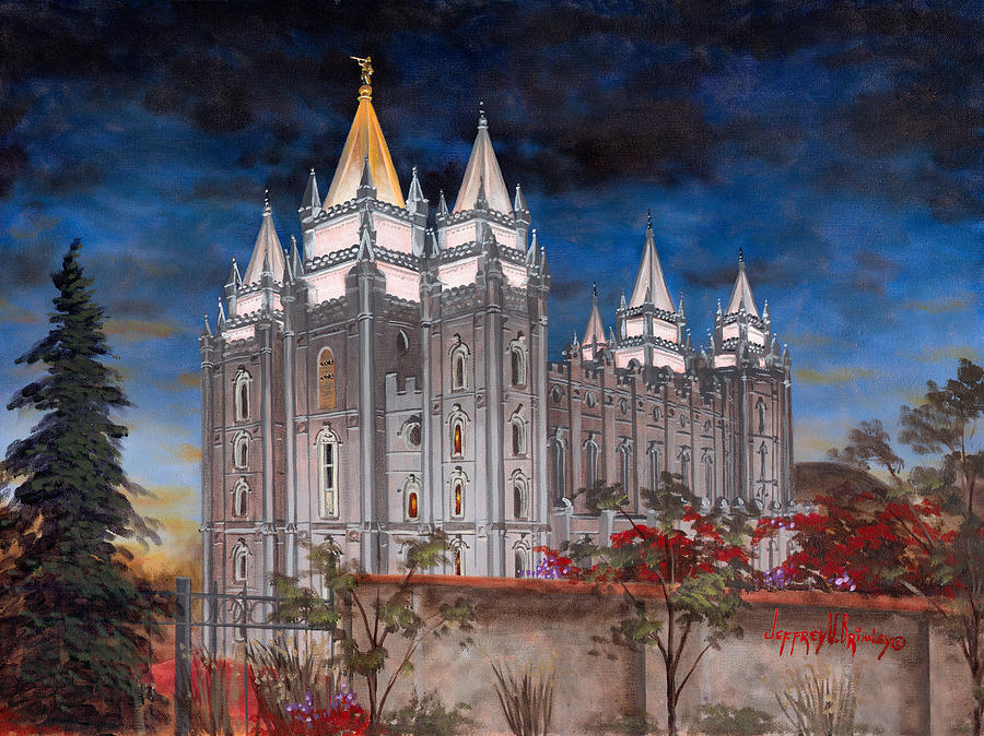 900x674 Salt Lake Temple Painting By Jeff Brimley - Lds Temple Painting