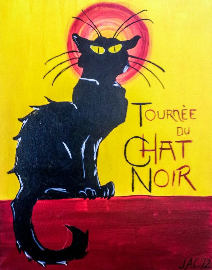 700x890 Le Chat Noir Paint Amp Sip Night - Le Chat Noir Painting