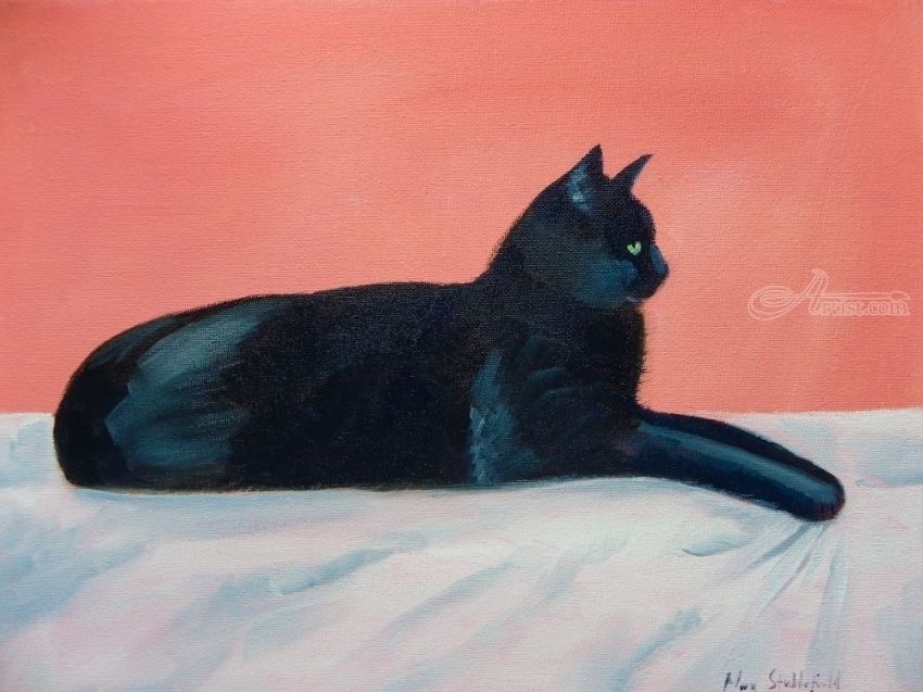850x637 Le Chat Noir Paintings By Mary Stubberfield - Le Chat Noir Painting
