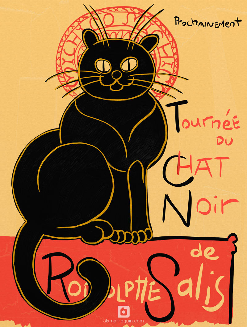 800x1058 Le Chat Noir - Le Chat Noir Painting