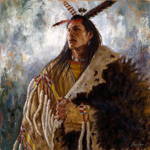 500x500 Eminence Of The War Leader, Arikara Giclee - Leader Painting