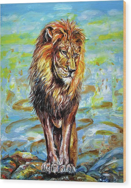 431x618 Lion Leader Painting By Yelena Rubin - Leader Painting